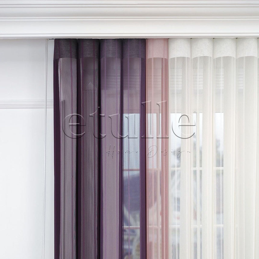 Lisbon - Striped Vertical Tulle Curtain