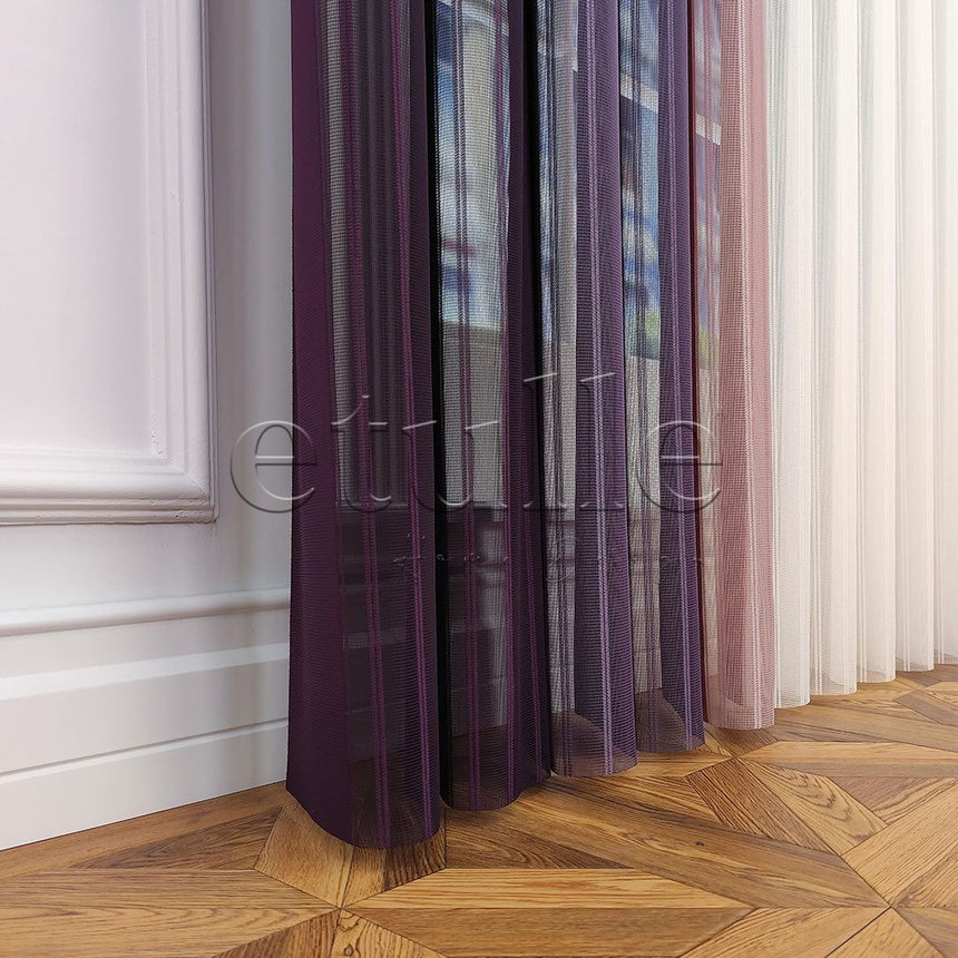 Lisbon - Striped Vertical Tulle Curtain