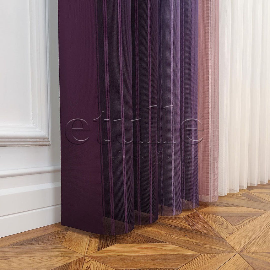 Lisbon - Striped Vertical Tulle Curtain