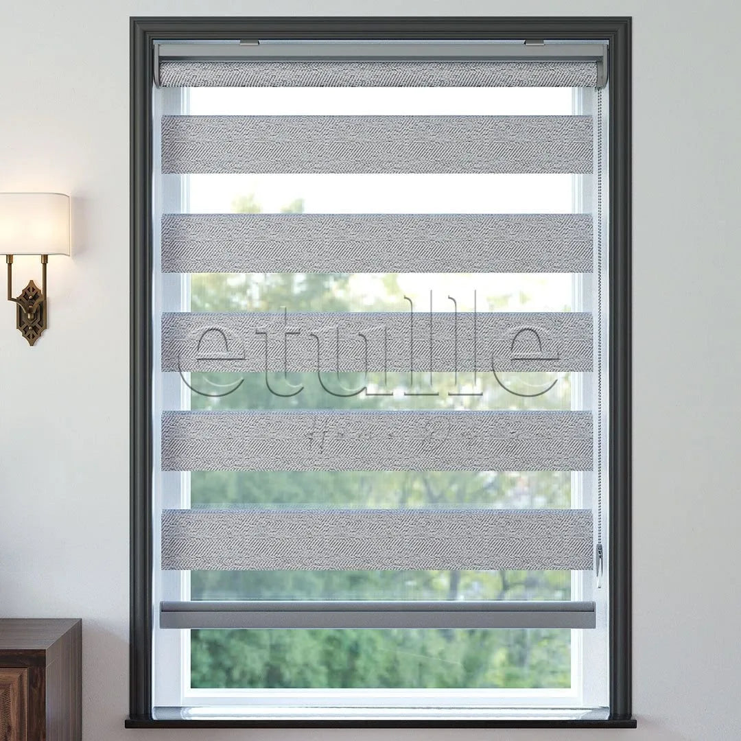 Kahverengi Desenli Zebra Perde | Loch