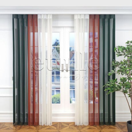 Loft - Striped Vertical Tulle Curtain