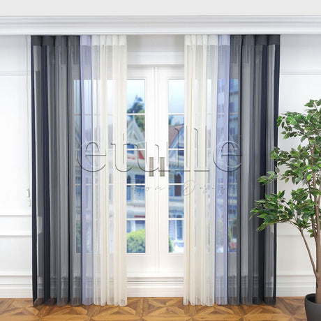 Madrid - Striped Vertical Tulle Curtains