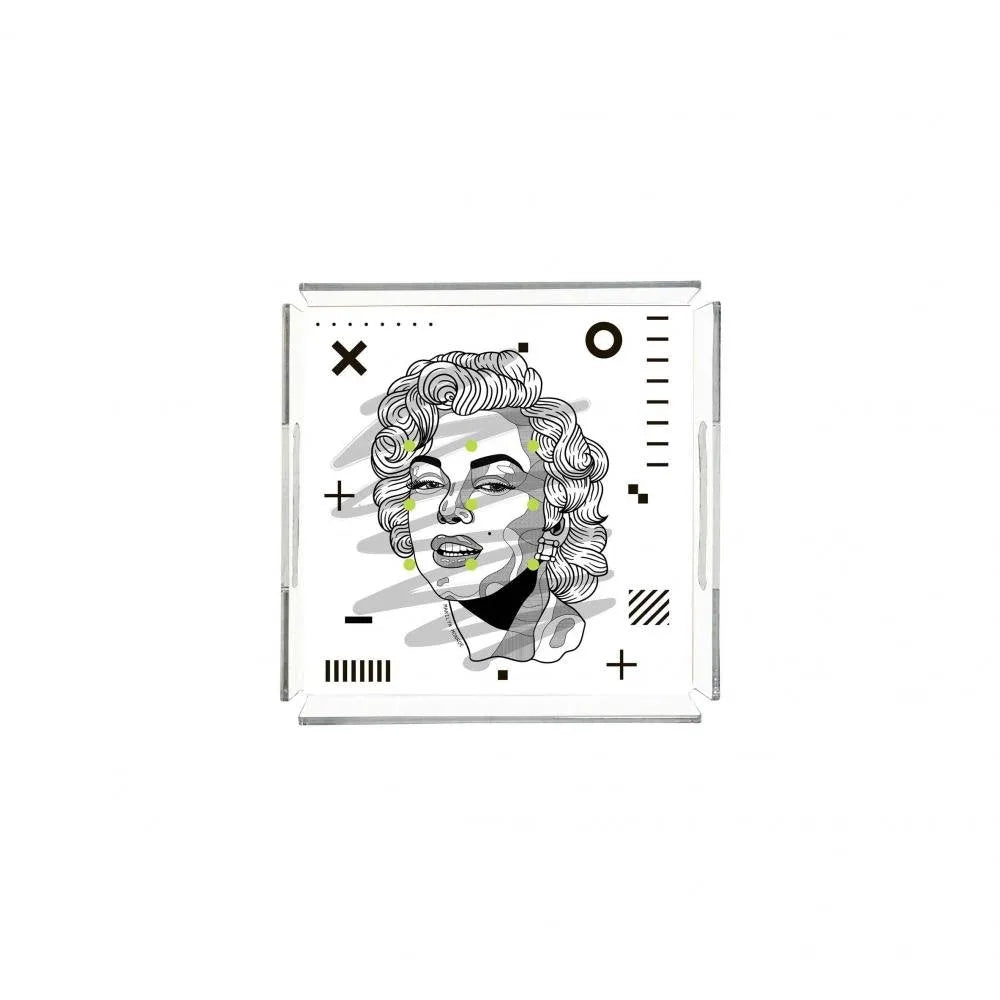 Marilyn Monroe Pleksi Tepsi - PT2137 25x25cm