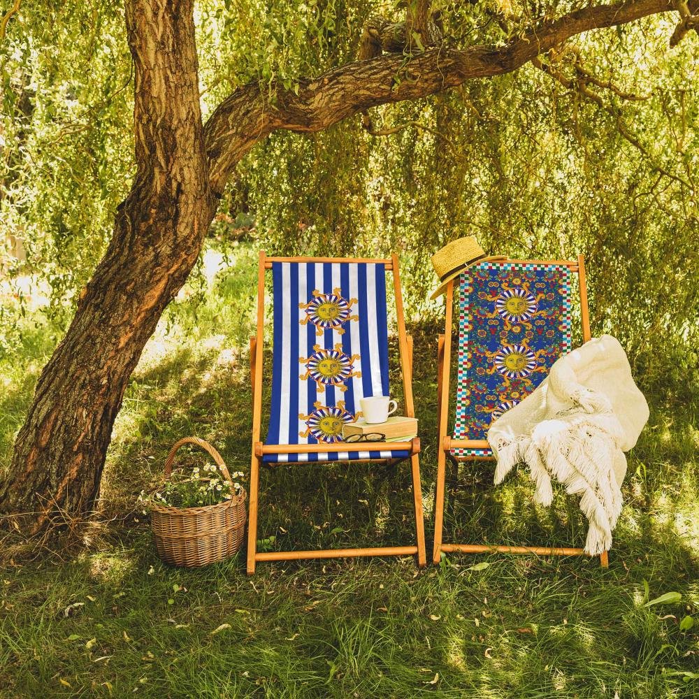Blue Striped Foldable Sun Lounger - SZL05