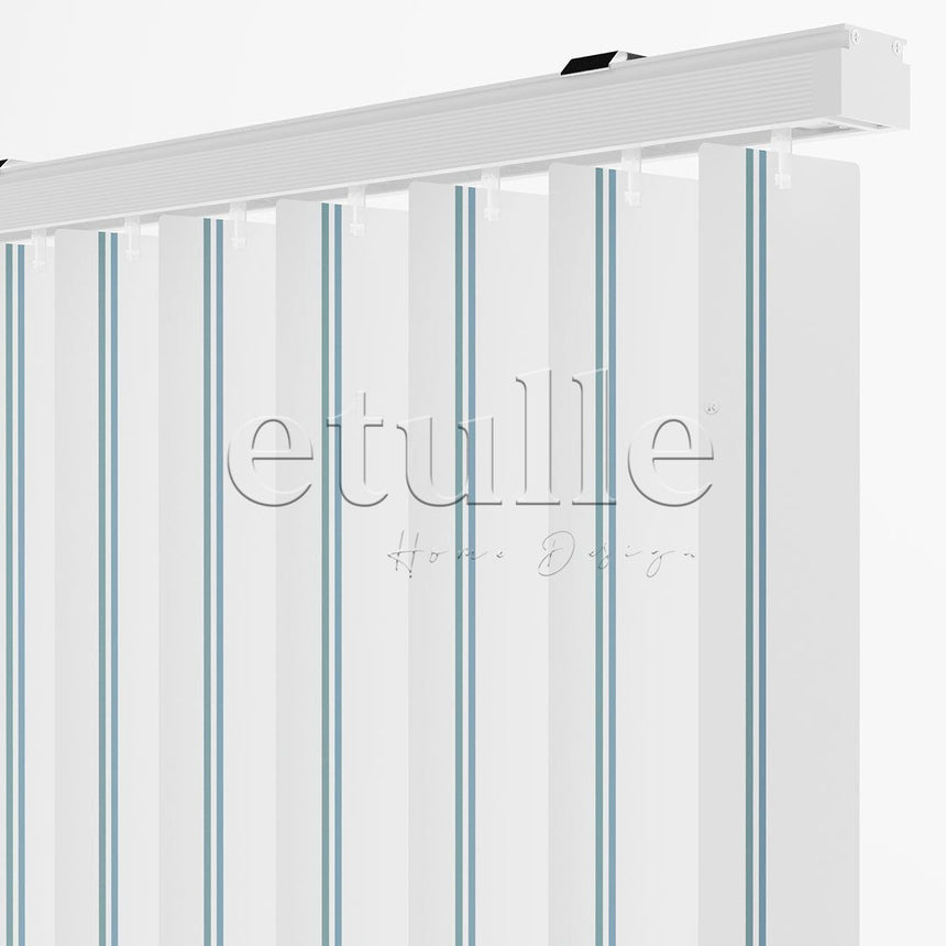 Blue Striped PVC Vertical Blinds