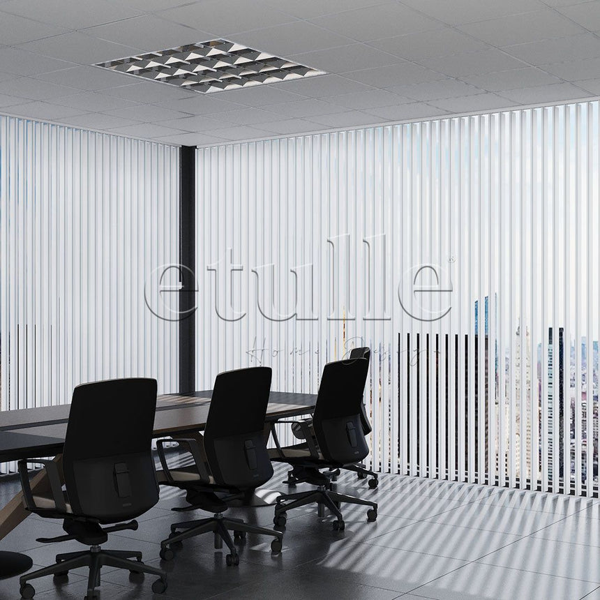 Blue Striped PVC Vertical Blinds