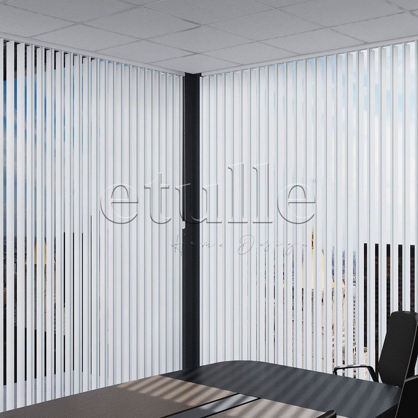 Blue Striped PVC Vertical Blinds