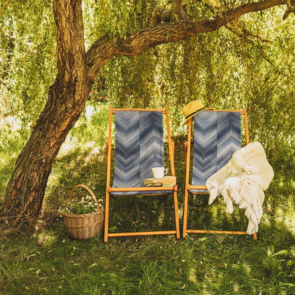 Blue Geometric Chaise Lounge - SZL313