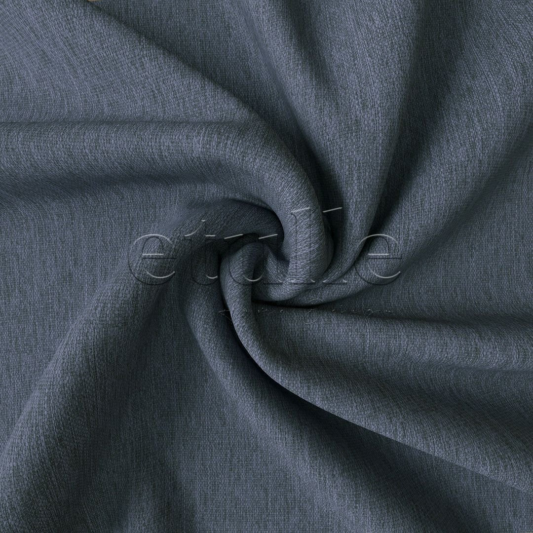 Blue Natural Mélange Linen Drapery | Casual