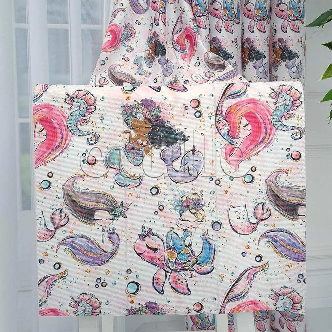 Mermaids and Unicorns - Çocuk Odası Dikey Tül Perde
