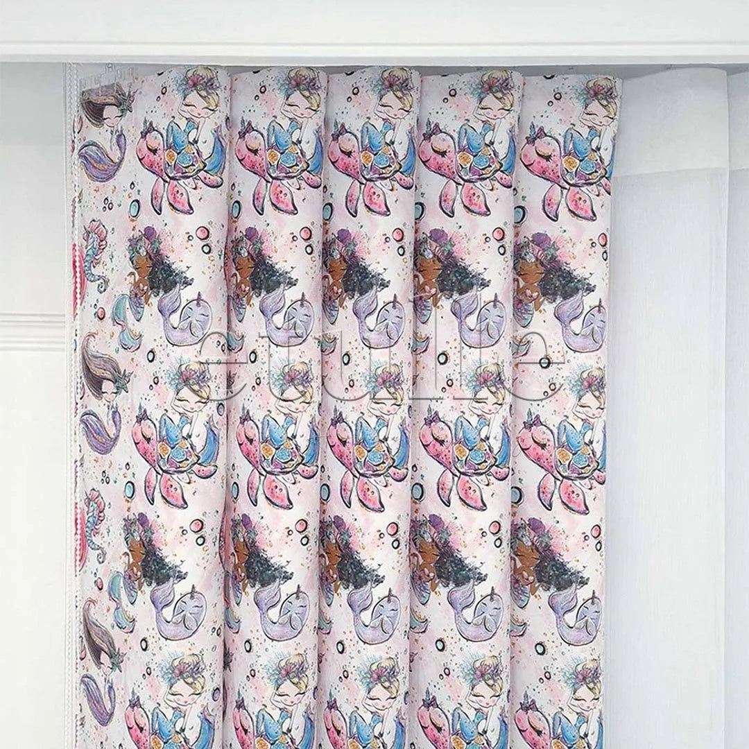 Mermaids and Unicorns - Çocuk Odası Dikey Tül Perde