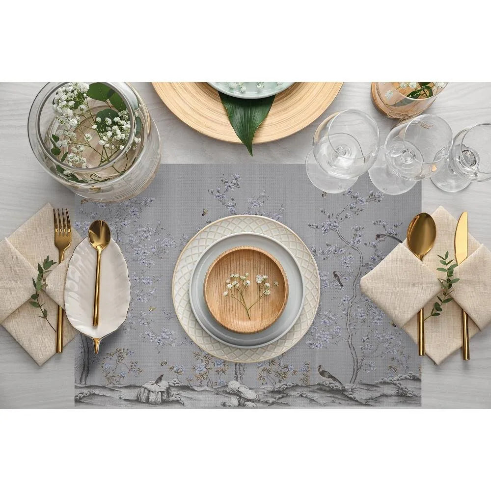 Mini Çiçek Tasarımlı Kumaş Amerikan Servis 4'lü Set 35X50CM