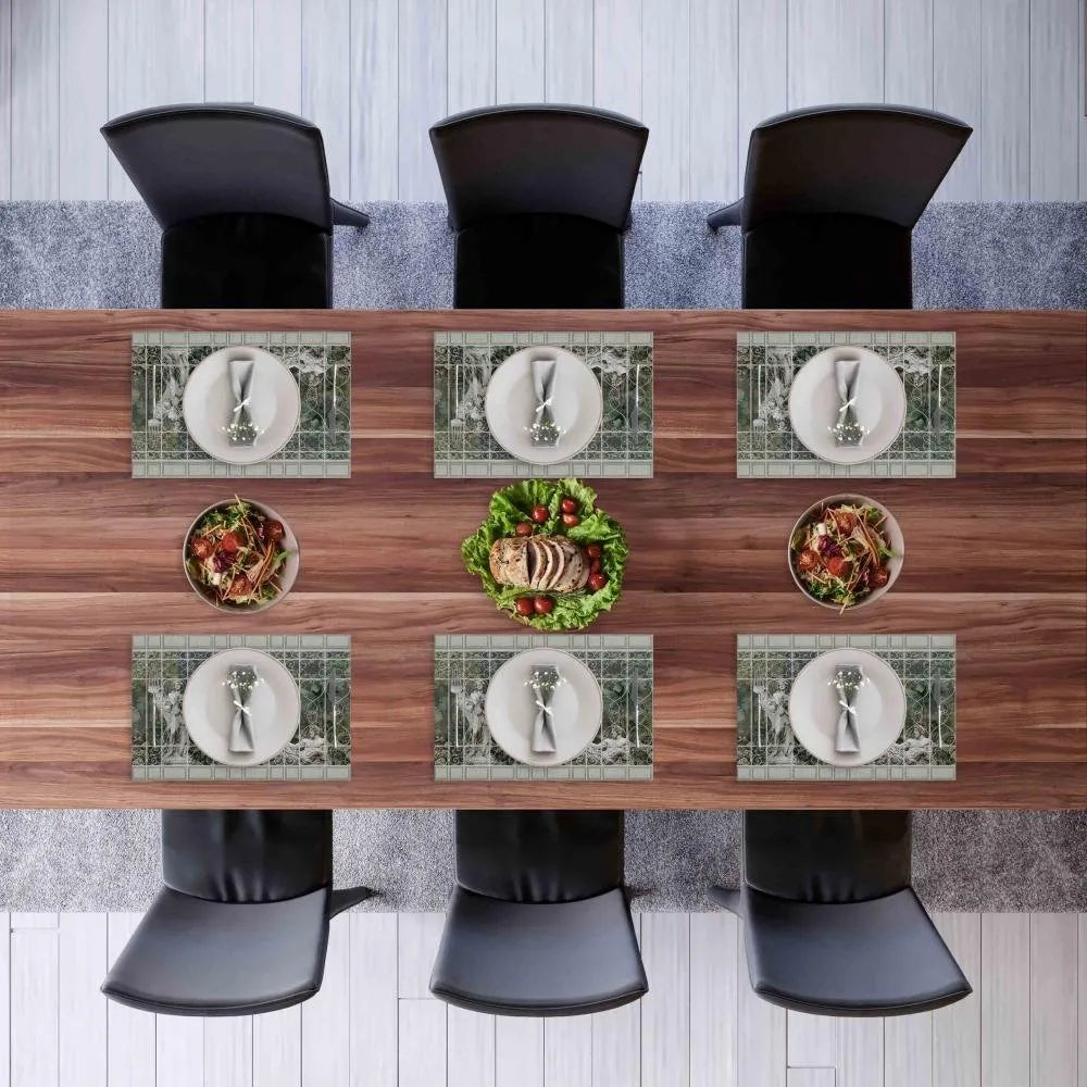 Modern Heykelli Kumaş Amerikan Servis 4'lü Set 35X50CM