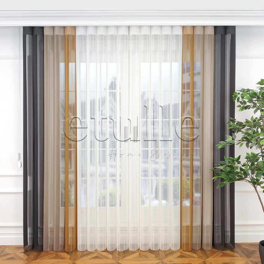 Montreal - Striped Vertical Tulle Curtains