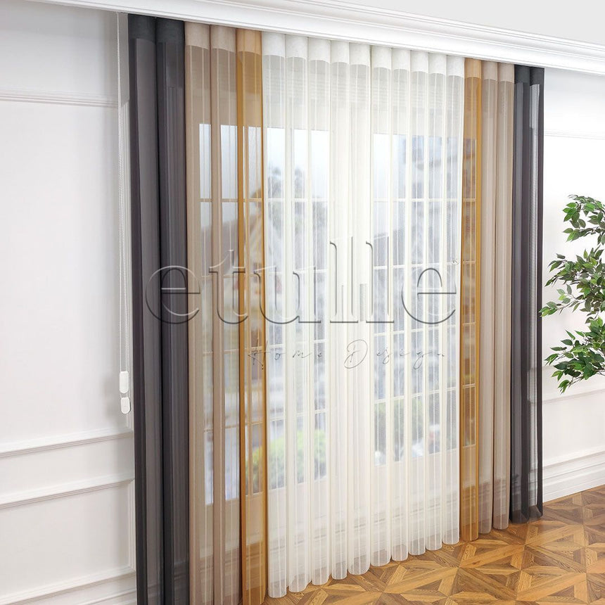 Montreal - Striped Vertical Tulle Curtains