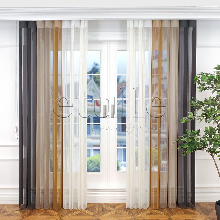 Montreal - Striped Vertical Tulle Curtains