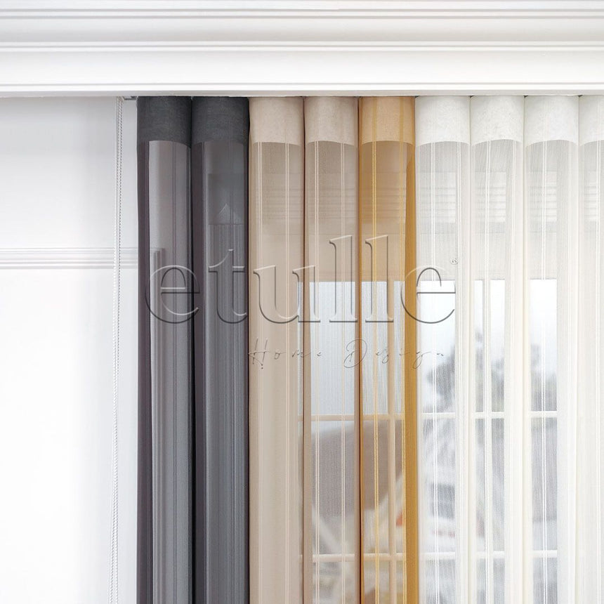 Montreal - Striped Vertical Tulle Curtains