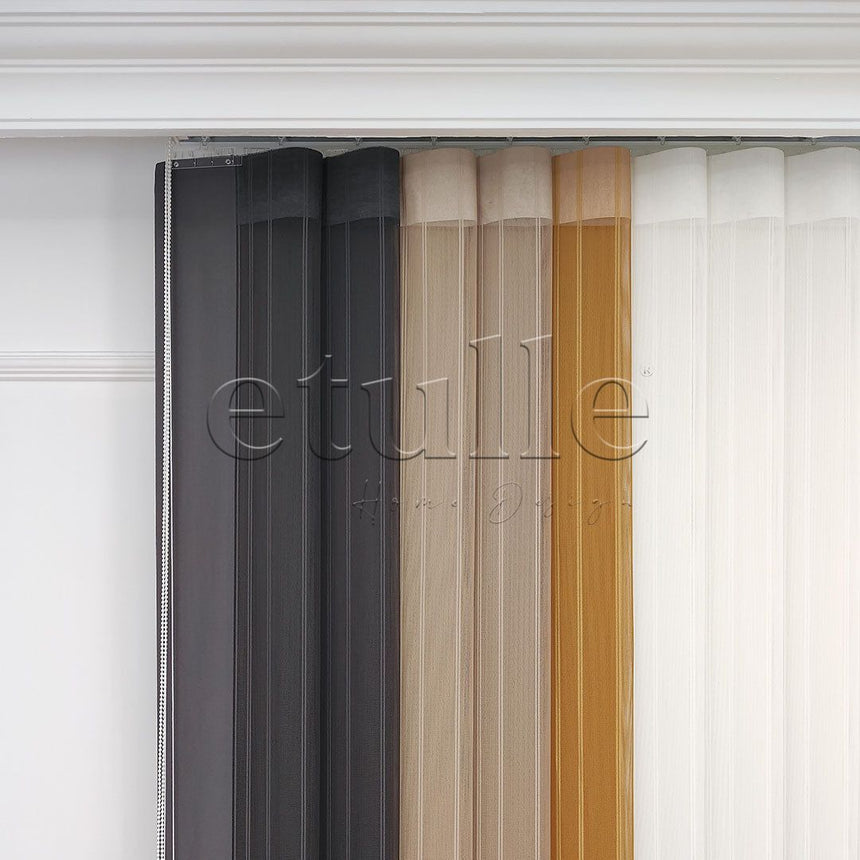 Montreal - Striped Vertical Tulle Curtains