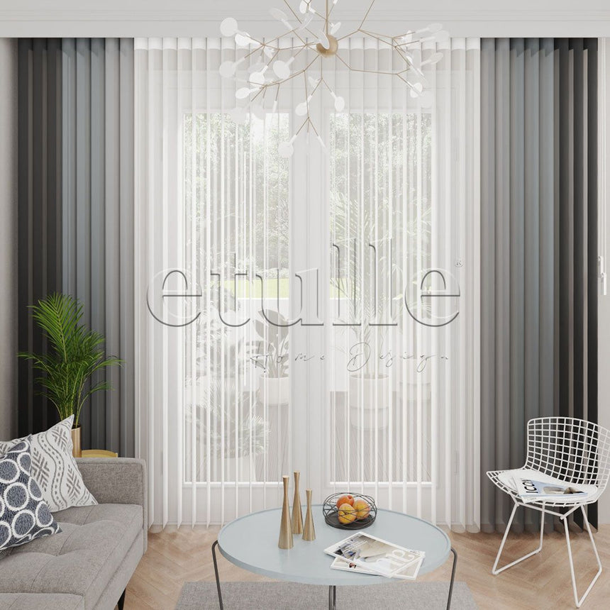 Moselle - Narrow Vertical Tulle Curtain