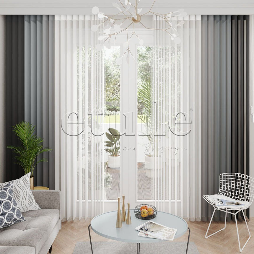 Moselle - Narrow Vertical Tulle Curtain