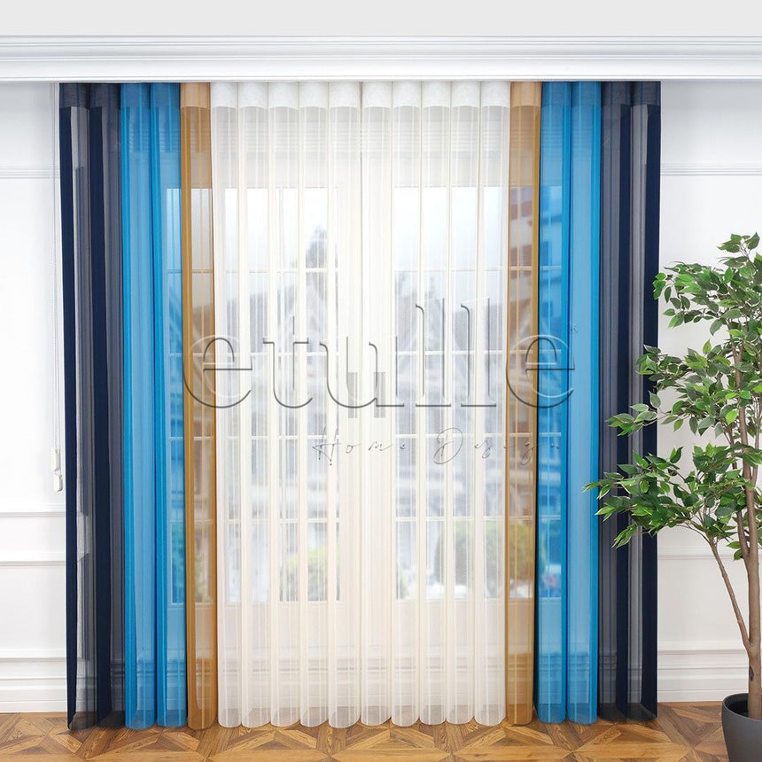 Napoli - Striped Vertical Tulle Curtains