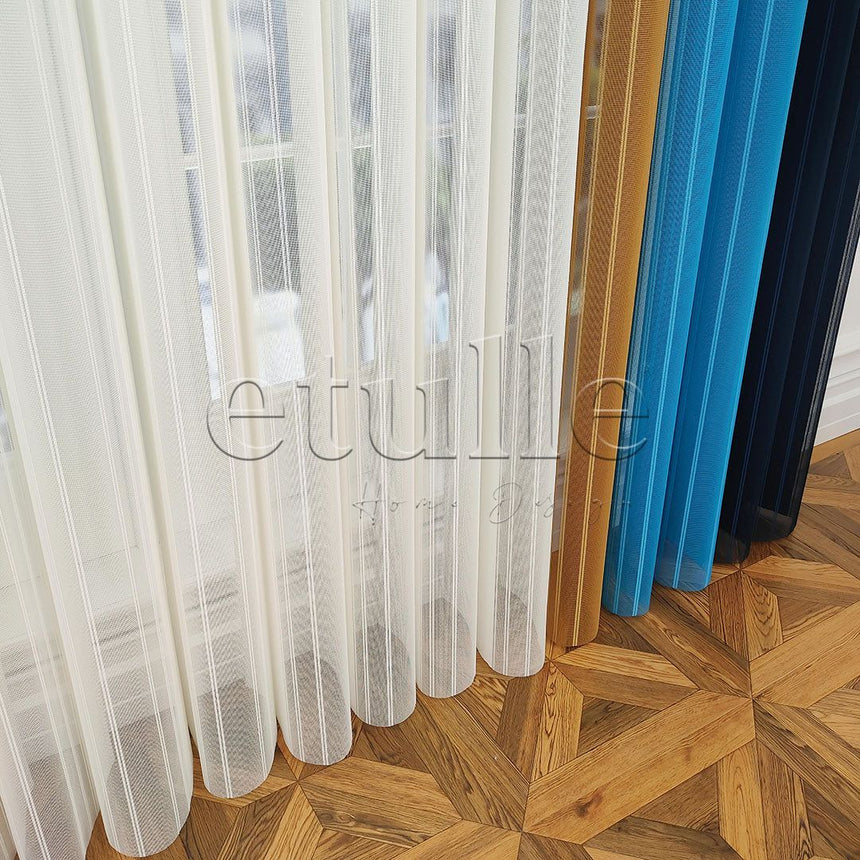 Napoli - Striped Vertical Tulle Curtains