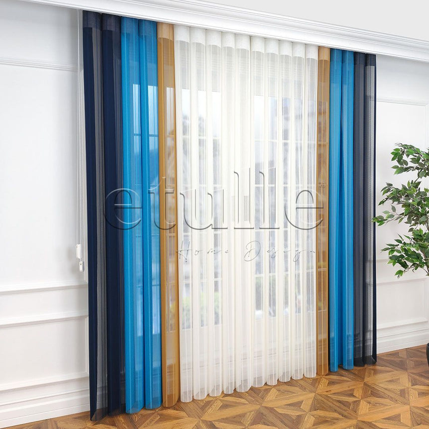 Napoli - Striped Vertical Tulle Curtains