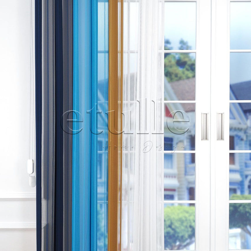 Napoli - Striped Vertical Tulle Curtains