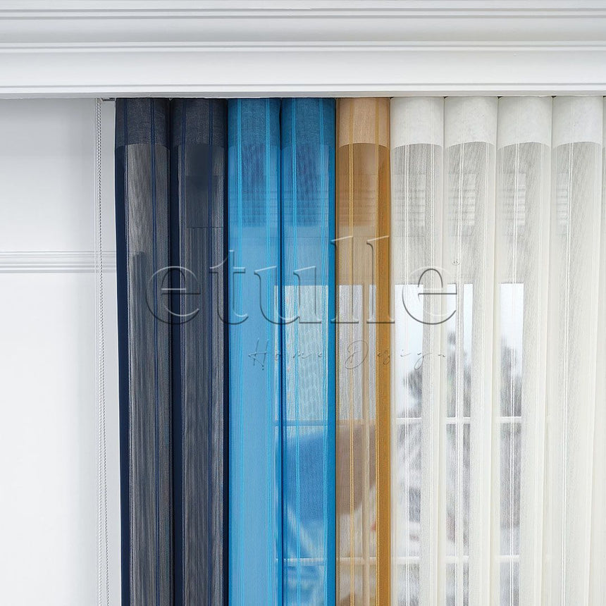 Napoli - Striped Vertical Tulle Curtains