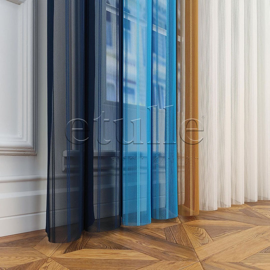 Napoli - Striped Vertical Tulle Curtains