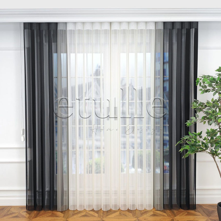 Newyork - Striped Vertical Tulle Curtain