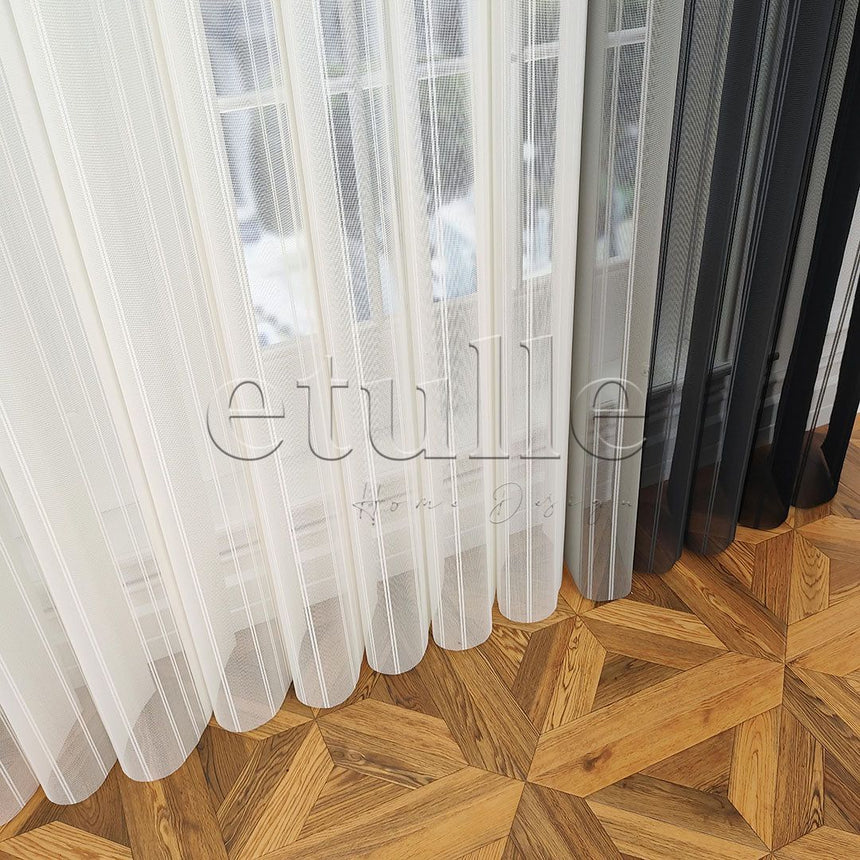 Newyork - Striped Vertical Tulle Curtain