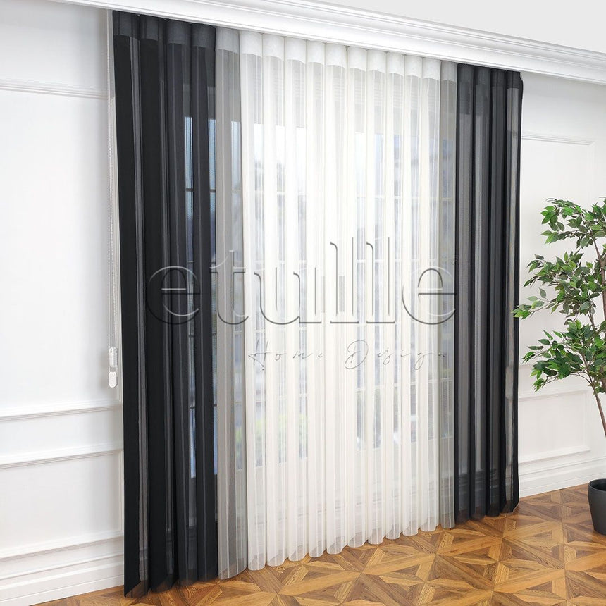 Newyork - Striped Vertical Tulle Curtain