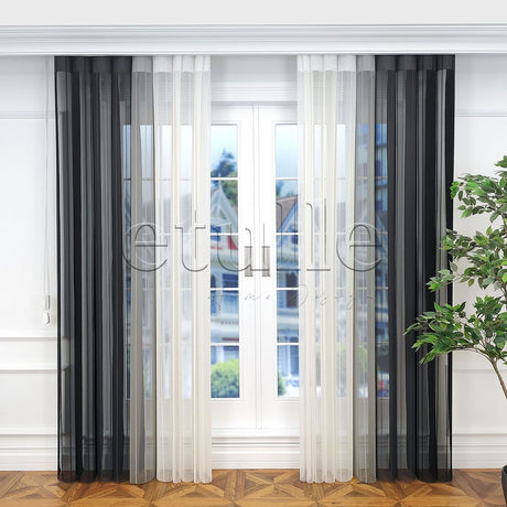 Newyork - Striped Vertical Tulle Curtain