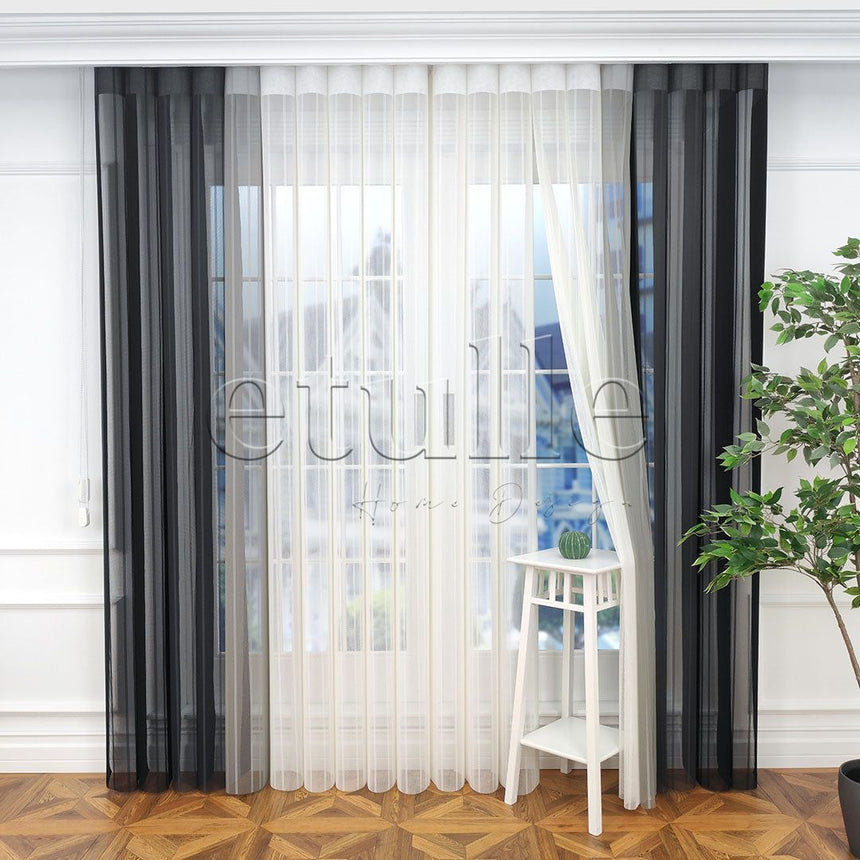 Newyork - Striped Vertical Tulle Curtain