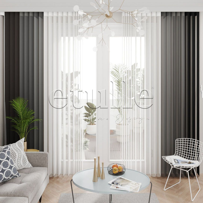 Newyork - Plain Vertical Tulle Curtain