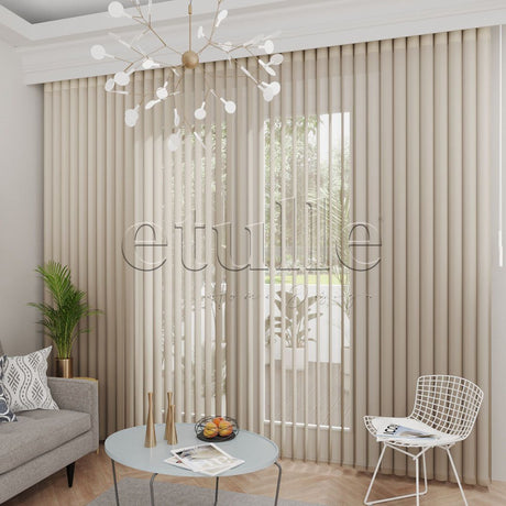 Nude - Narrow Vertical Tulle Curtain