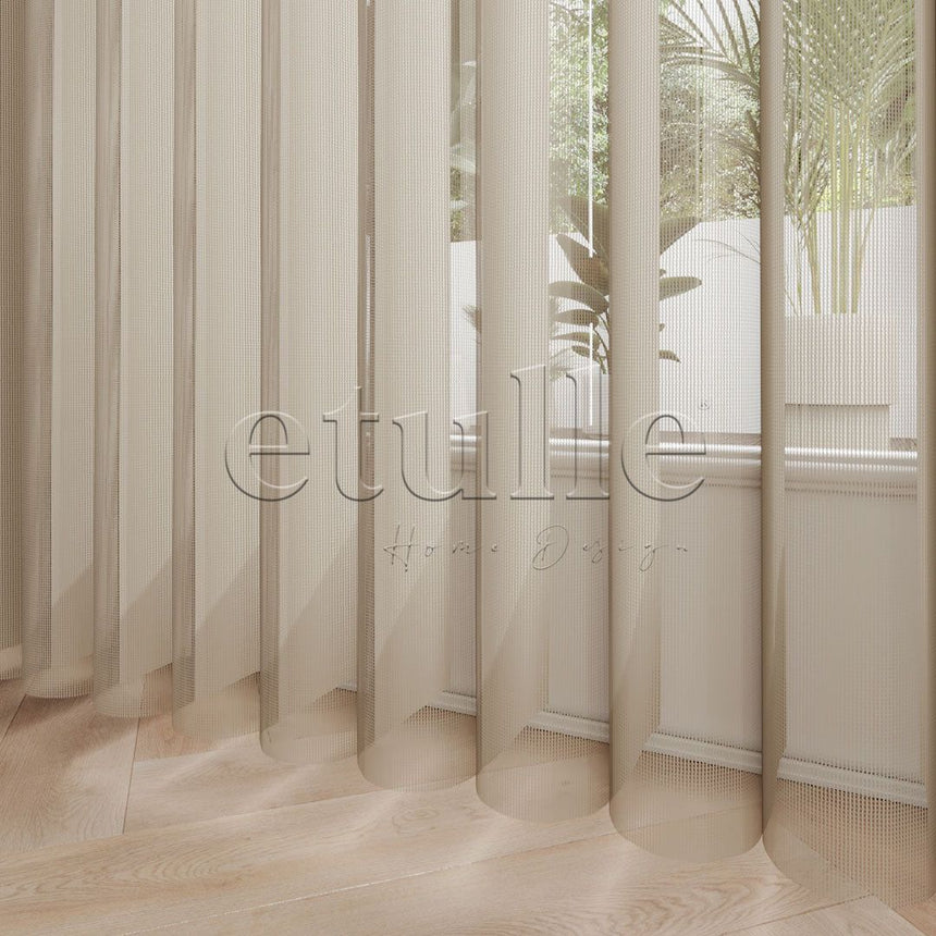 Nude - Narrow Vertical Tulle Curtain