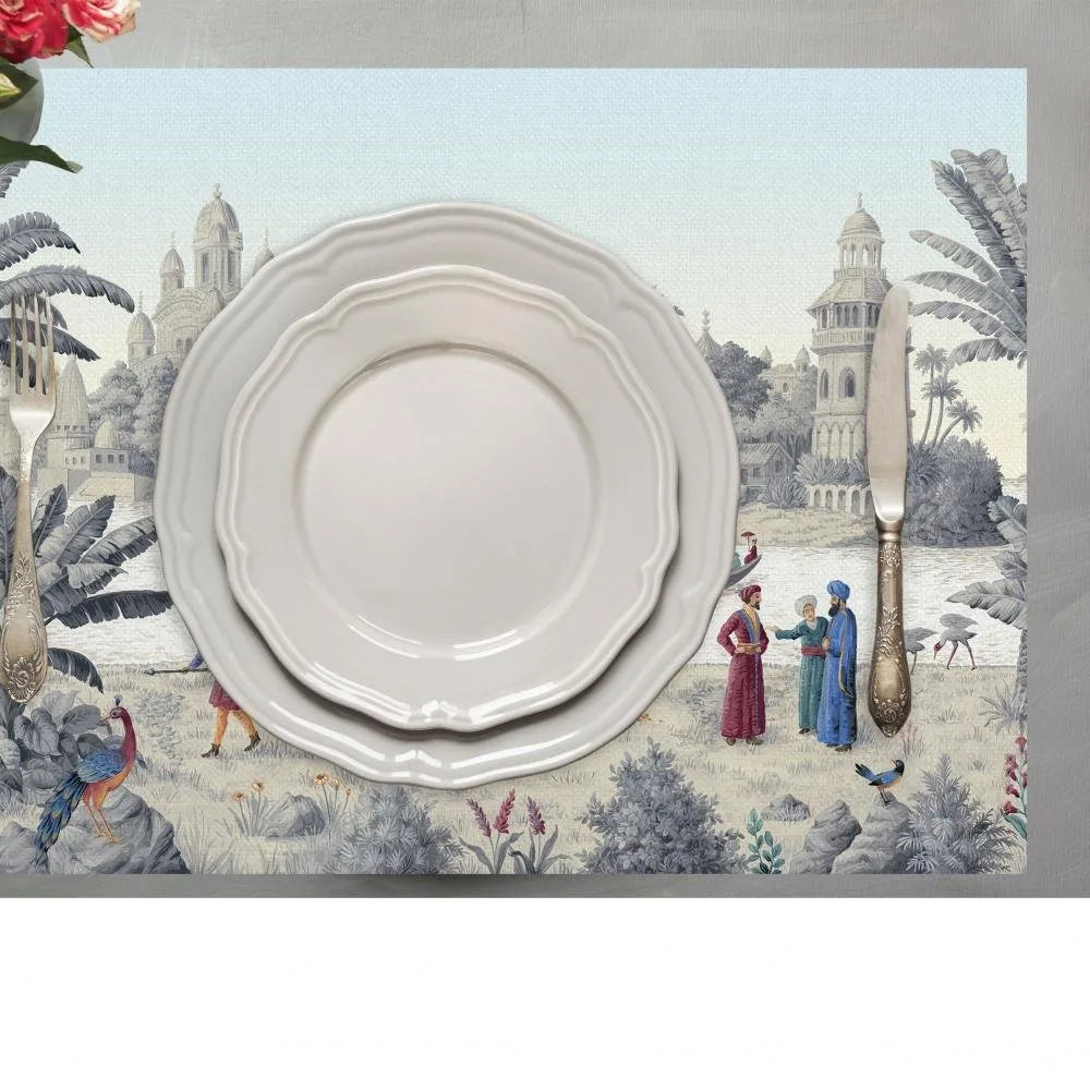 Otantik Manzara Kumaş Amerikan Servis 4'lü Set 35X50CM