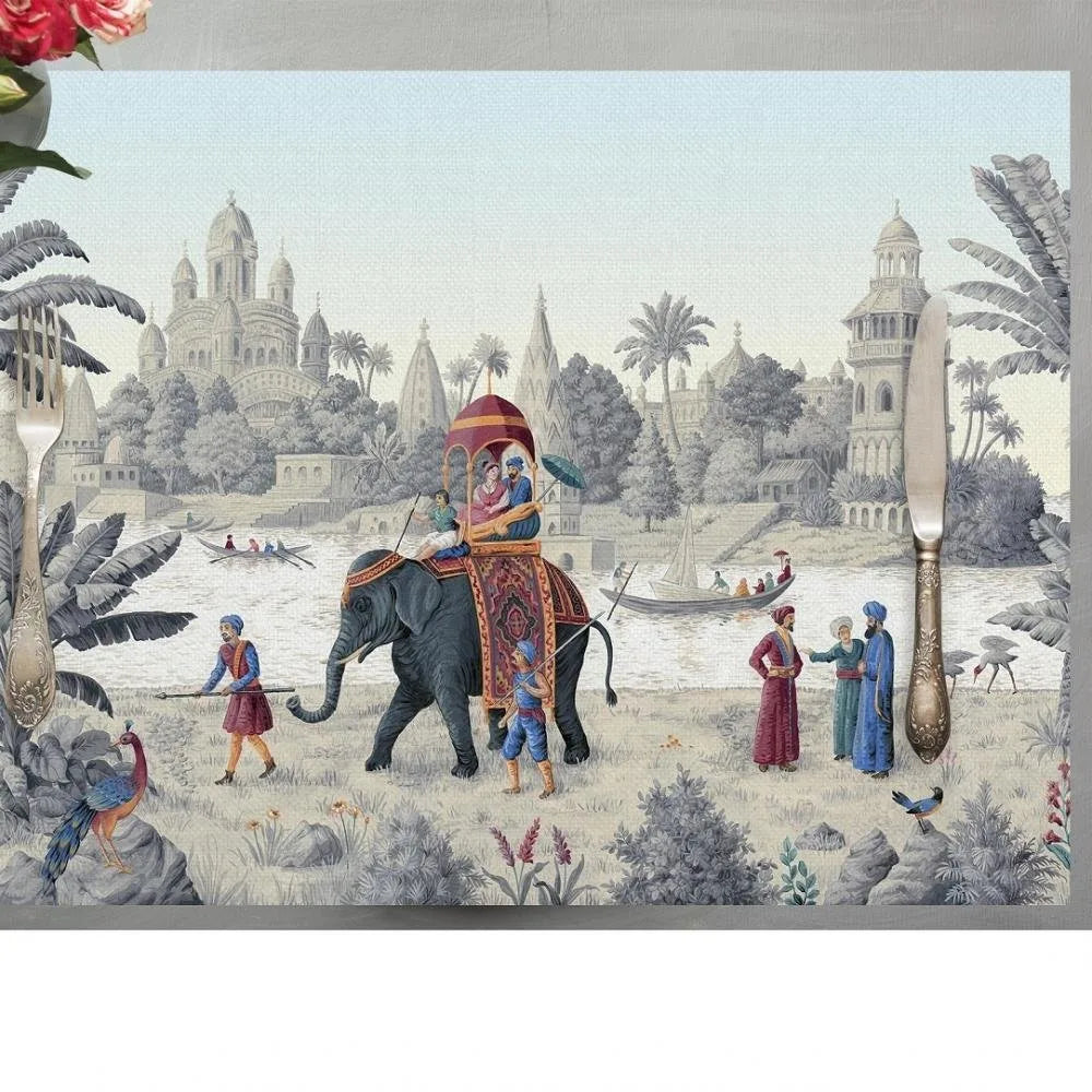 Otantik Manzara Kumaş Amerikan Servis 4'lü Set 35X50CM