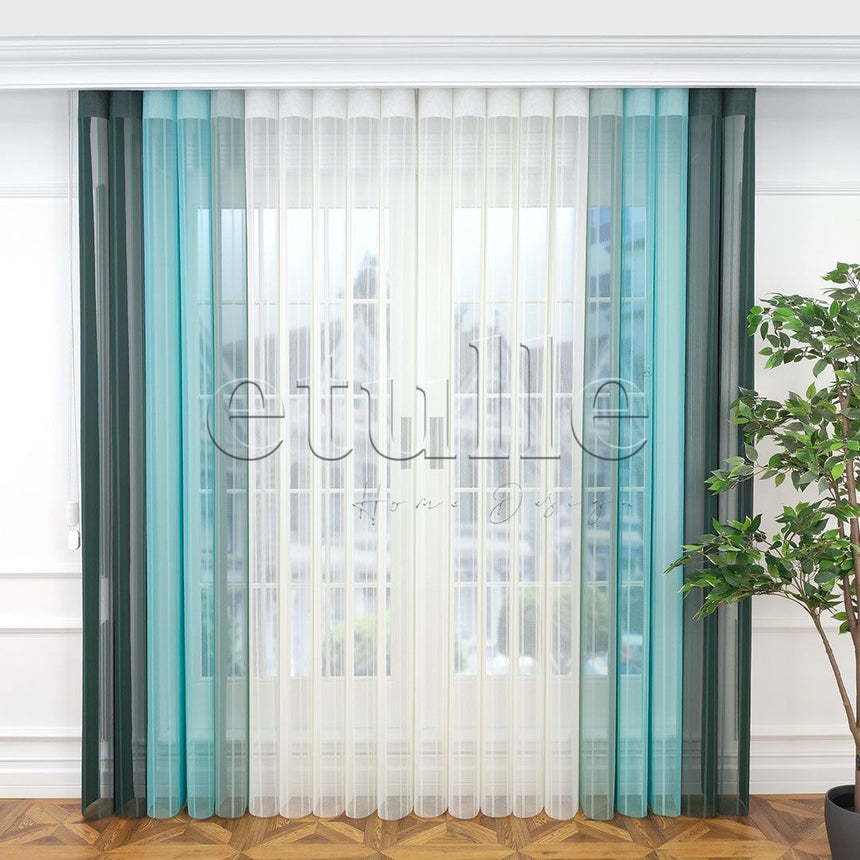 Palm - Striped Vertical Tulle Curtain