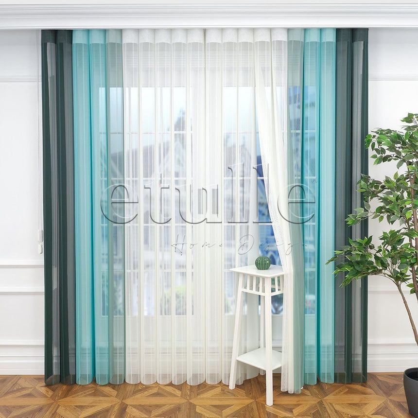 Palm - Striped Vertical Tulle Curtain