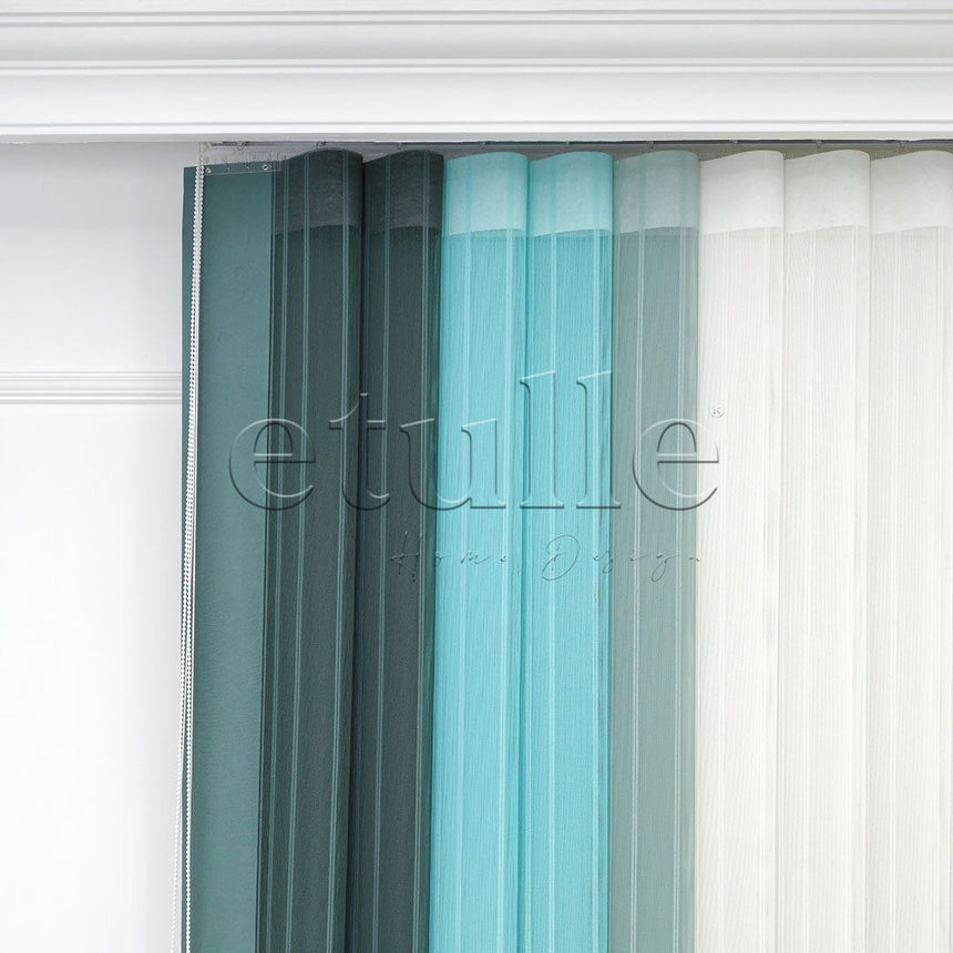 Palm - Striped Vertical Tulle Curtain