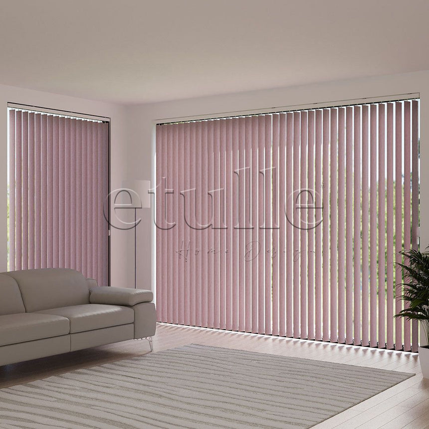 Pink Blackout Fabric Vertical Blinds | Seraphina