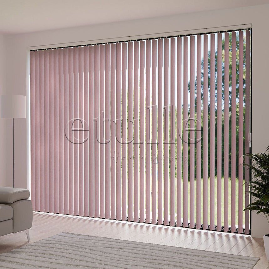 Pink Blackout Fabric Vertical Blinds | Seraphina