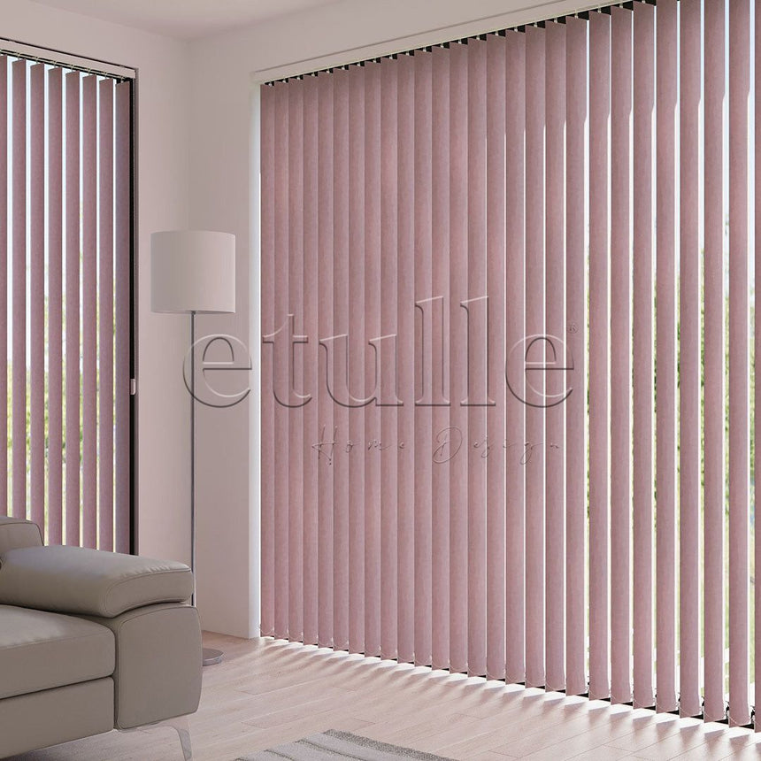 Pink Blackout Fabric Vertical Blinds | Seraphina