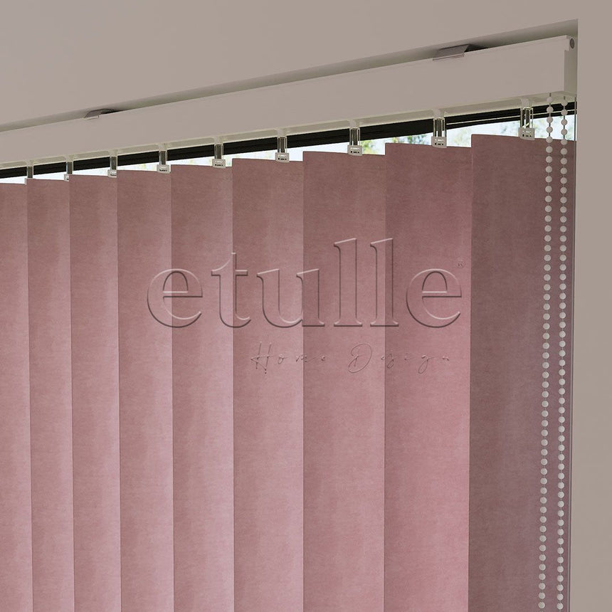 Pink Blackout Fabric Vertical Blinds | Seraphina