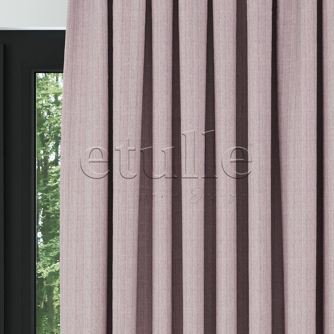 Pink Linen Pattern Effect Draped Drape | Ezri