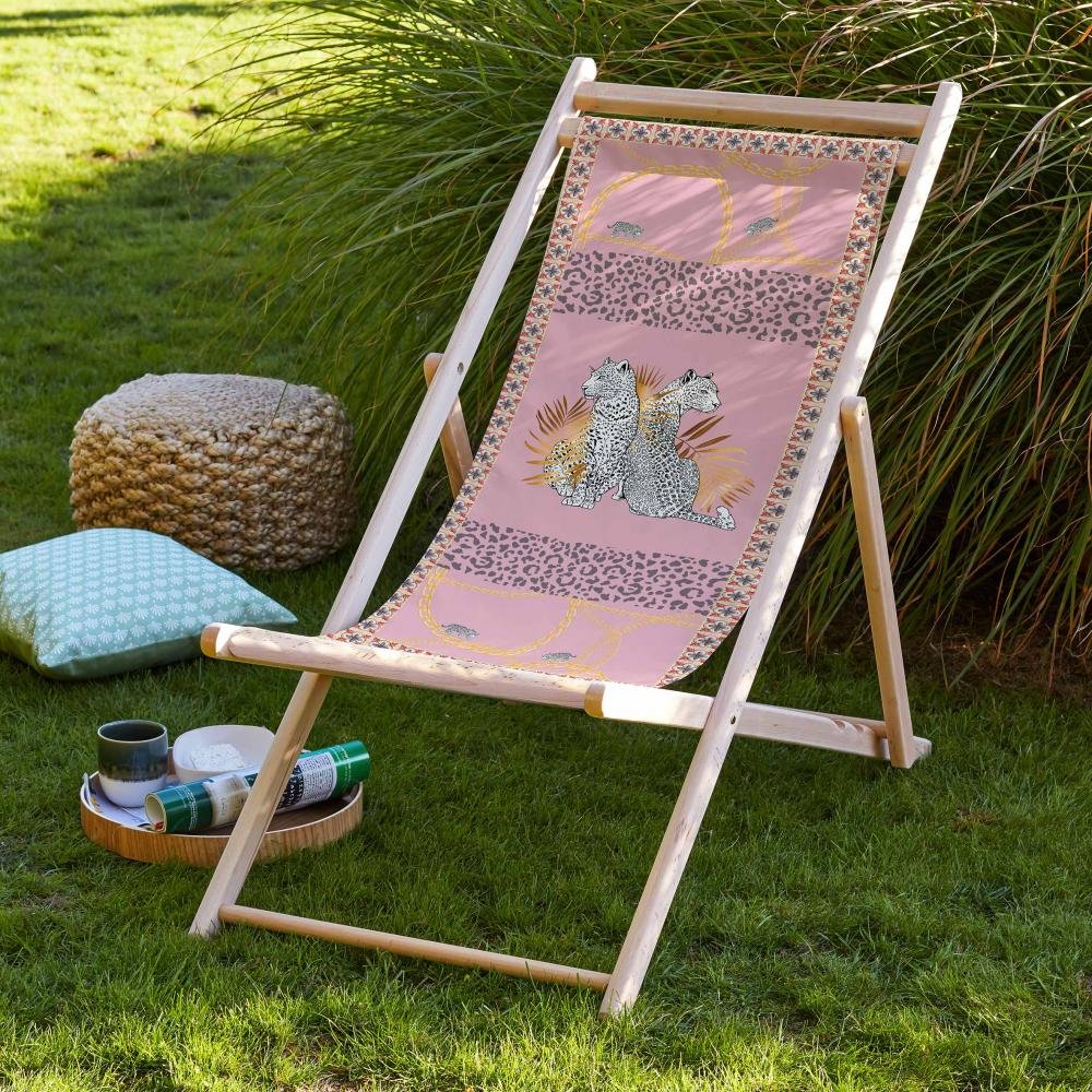 Pink Leopard Design Foldable Sun Lounger - SZL24