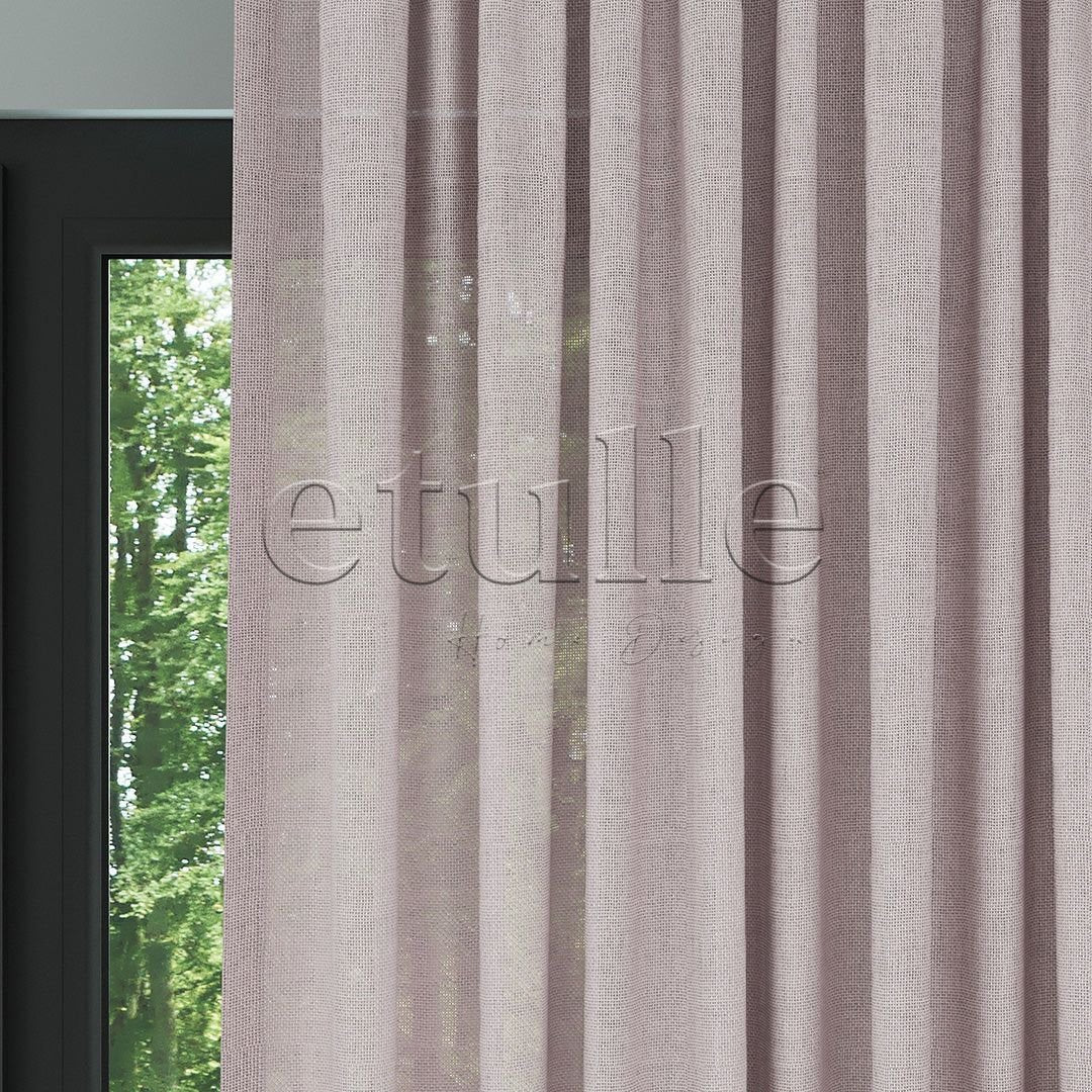 Pink Bright Plain Textured Tulle Curtain | Jasper